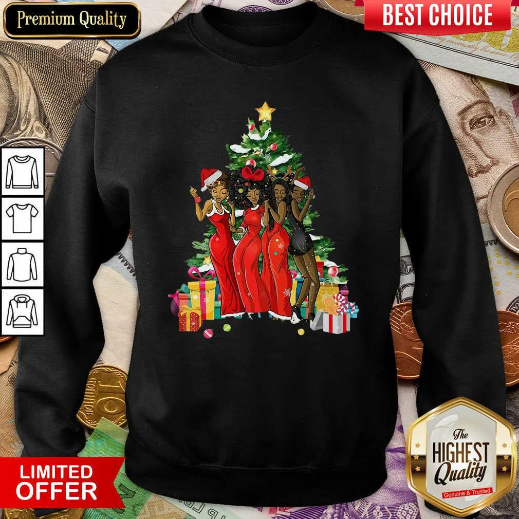 Cute Girl Magic Merry Christmas Tree Collection Shirt - Image 2