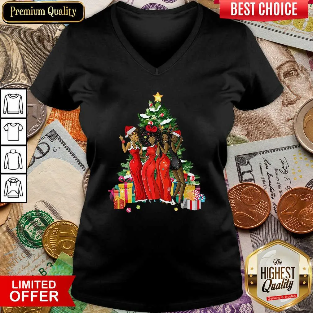 Cute Girl Magic Merry Christmas Tree Collection Shirt - Image 4