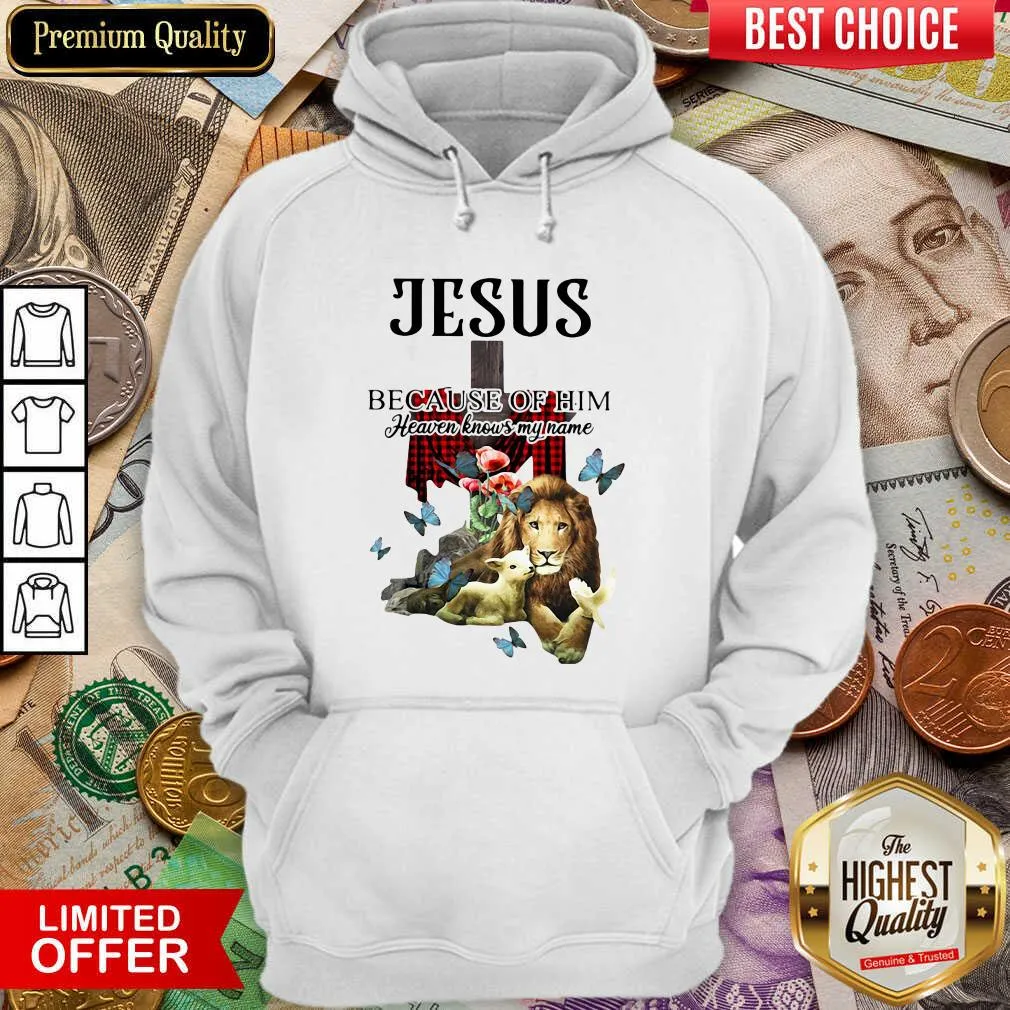 Cute Jesus Because Of Him Heaven Knows My Name Shirt - Image 3