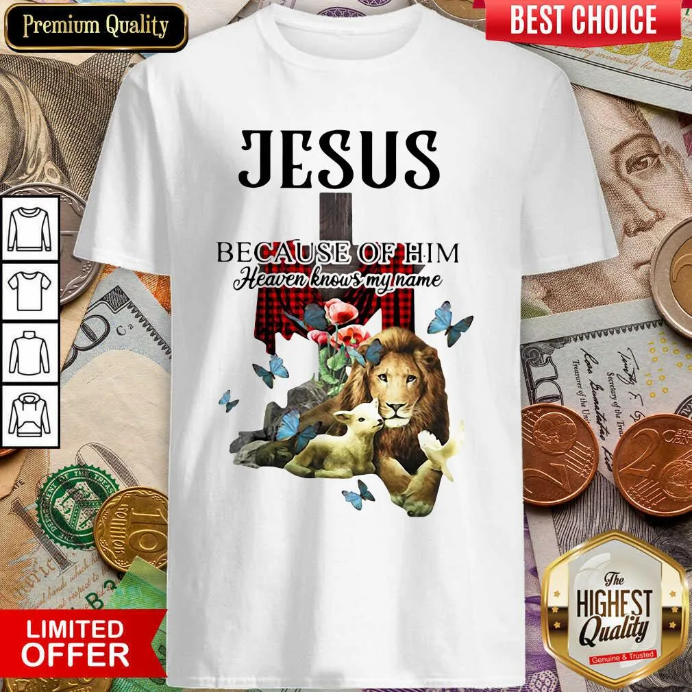 Cute Jesus Because Of Him Heaven Knows My Name Shirt