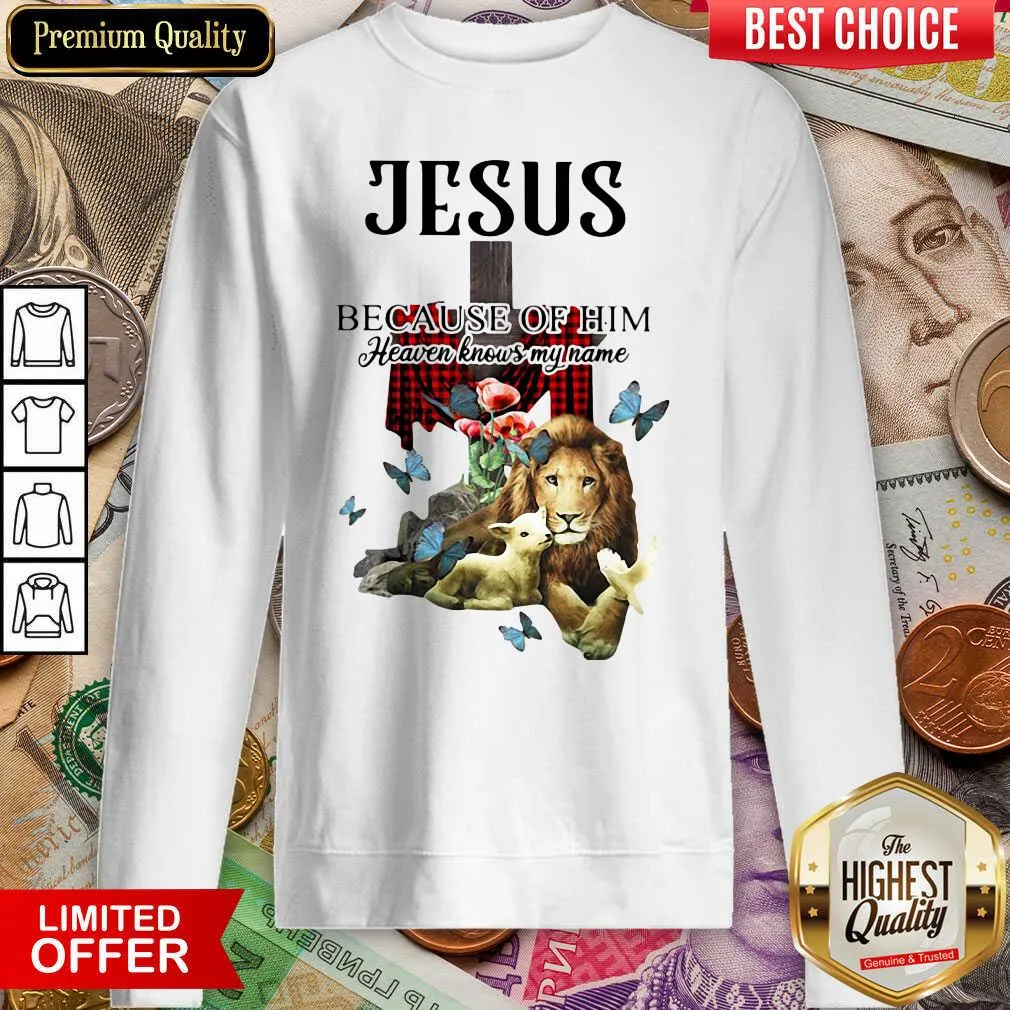 Cute Jesus Because Of Him Heaven Knows My Name Shirt - Image 2