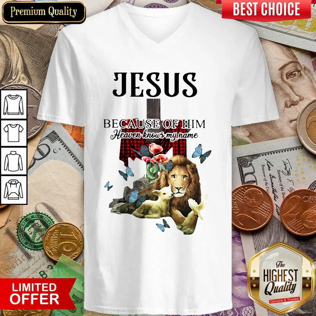 Cute Jesus Because Of Him Heaven Knows My Name Shirt - Image 4