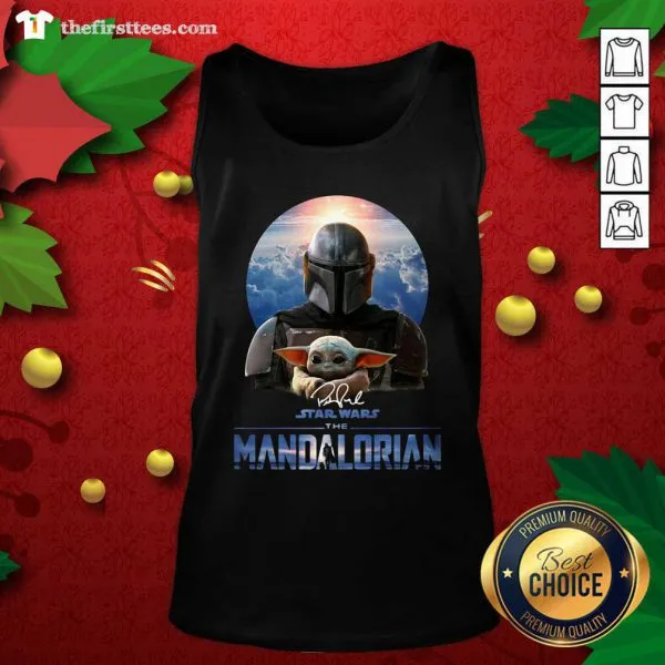 Cute Star Wars The Mandalorian And Baby Yoda Signature Shirt - Image 4