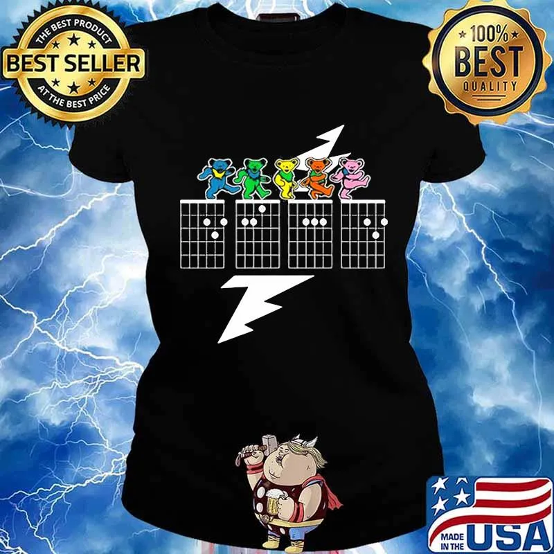 Dancing Bear On Checkerboard Dark Star Grateful Dead Steal Shirt Ladies tee