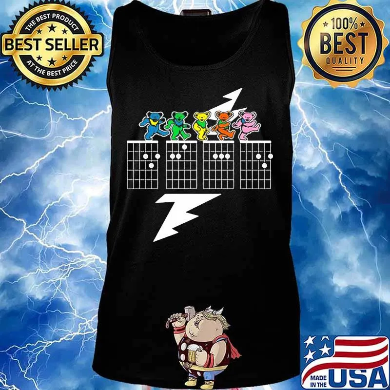 Dancing Bear On Checkerboard Dark Star Grateful Dead Steal Shirt Tank top