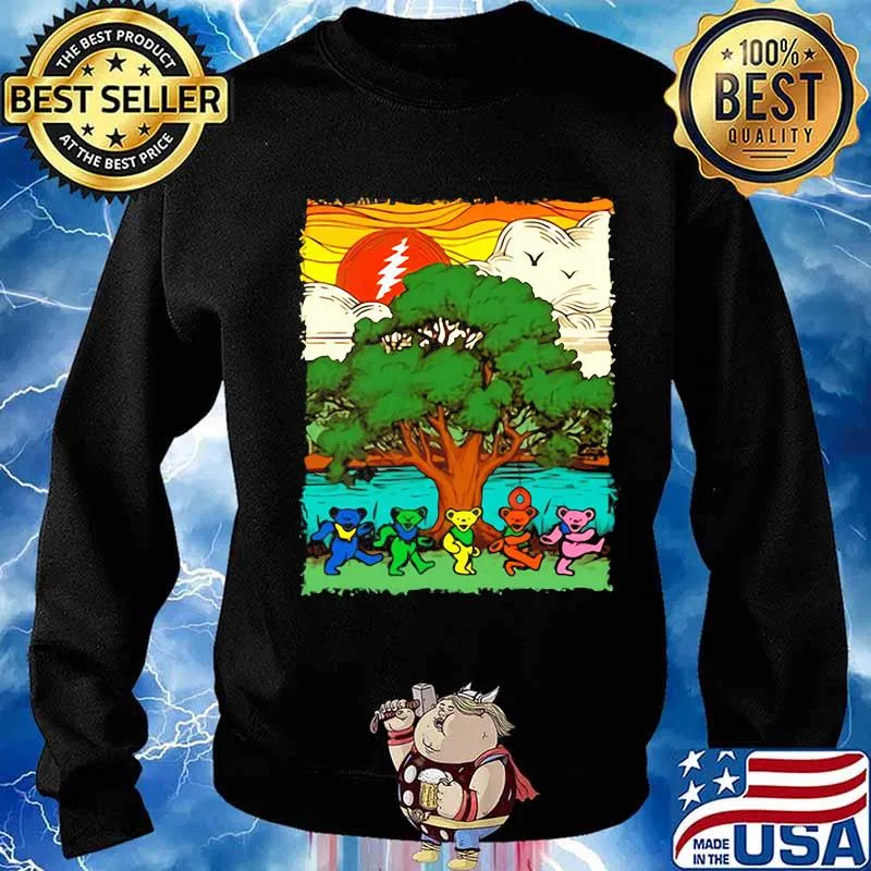 Dark Star Grateful Dead Steal Dancing Bear Under The Tree Sunset Shirt Sweater