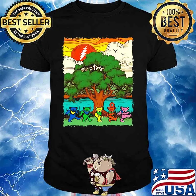 Dark Star Grateful Dead Steal Dancing Bear Under The Tree Sunset Shirt