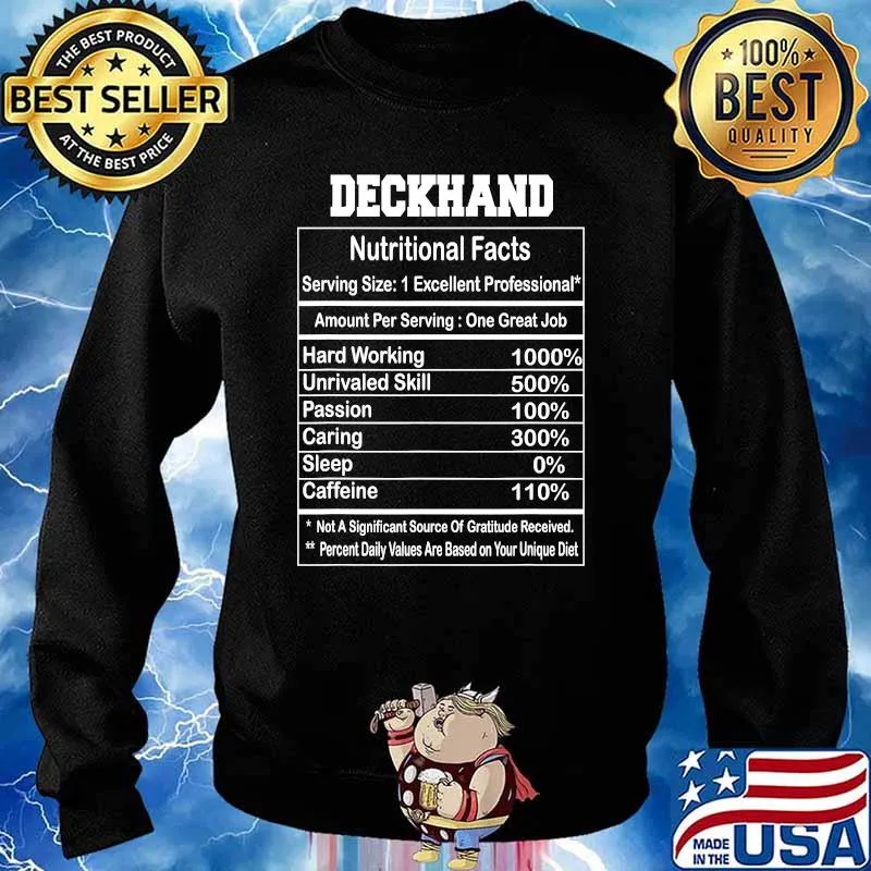 Deckhand Nutritional Facts Not A Significant Source Of Gratitude Received Shirt Sweater