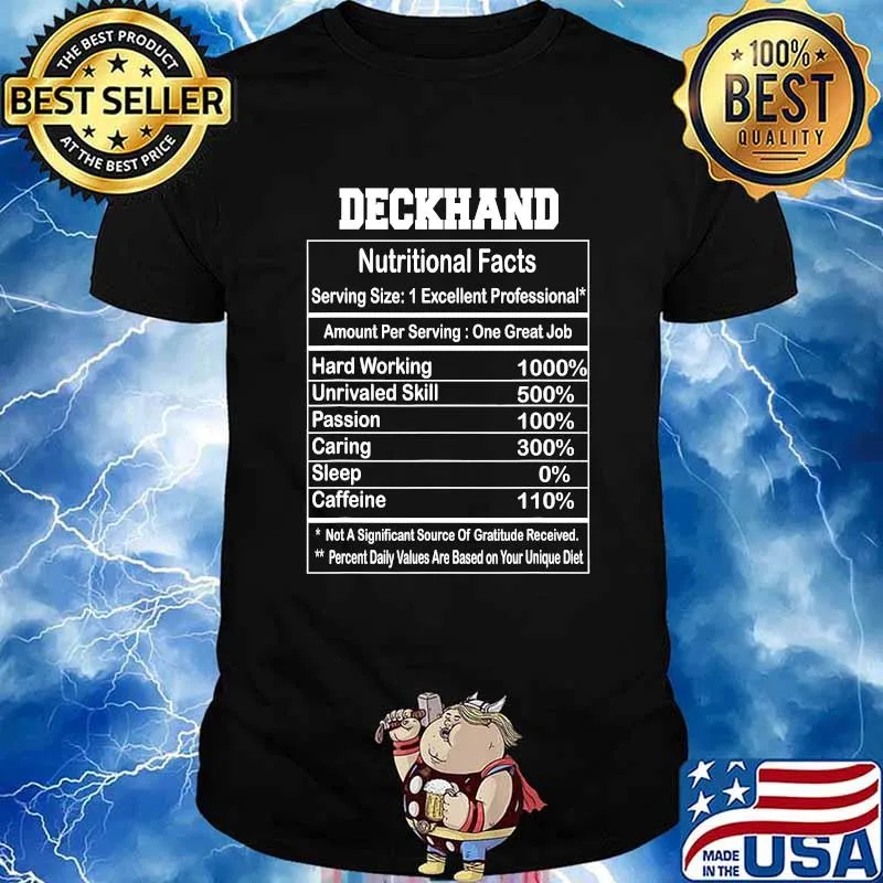 Deckhand Nutritional Facts Not A Significant Source Of Gratitude Received Shirt