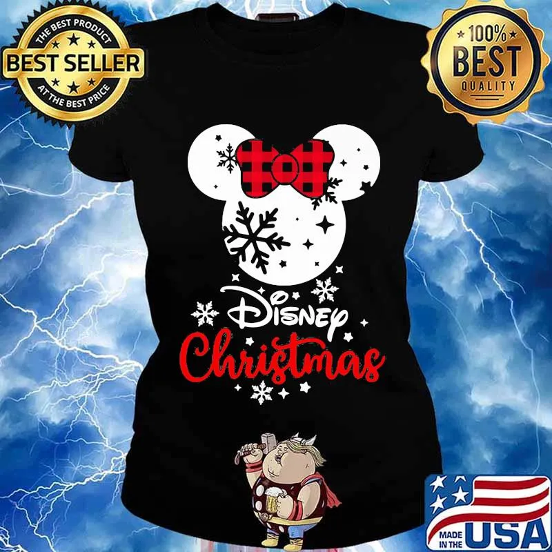 Disney Christmas Mickey Red Bow Shirt Ladies tee