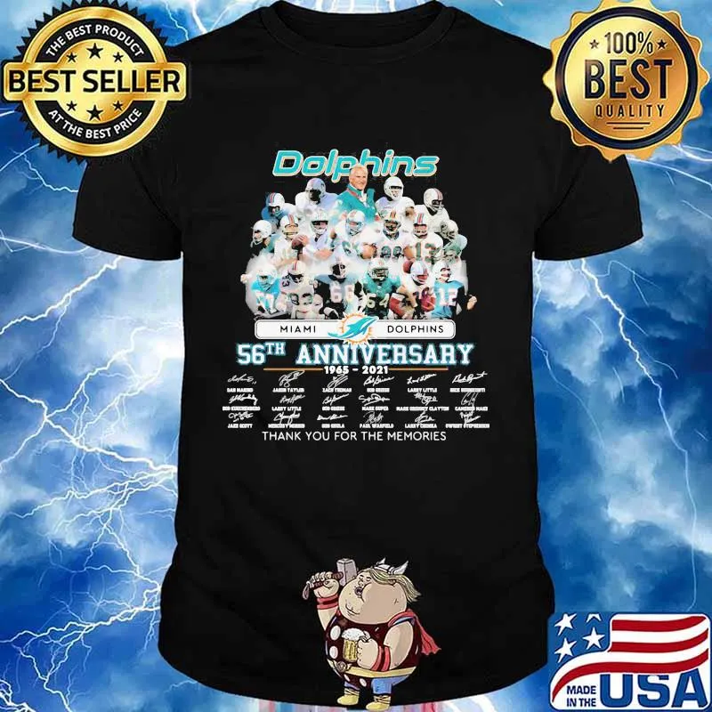 Dolphins Miami 56th Anniversary Thank You For The Memories Signature Football Shirt