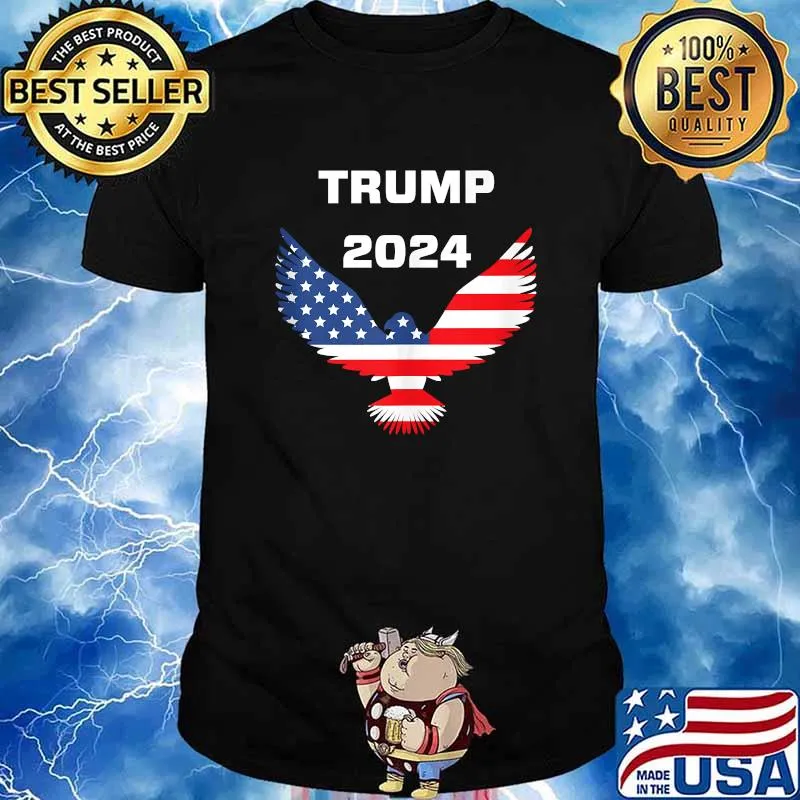 Donald Trump Re Election 2024 Eagle American Flag Shirt