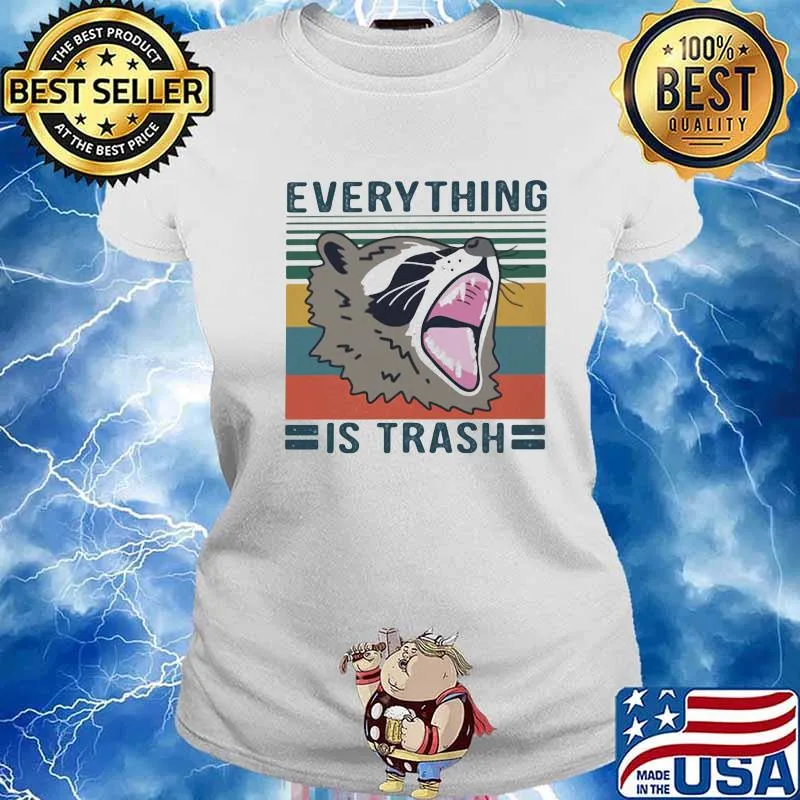 Everything Is Trash Raccoon Vintage Shirt Ladies tee