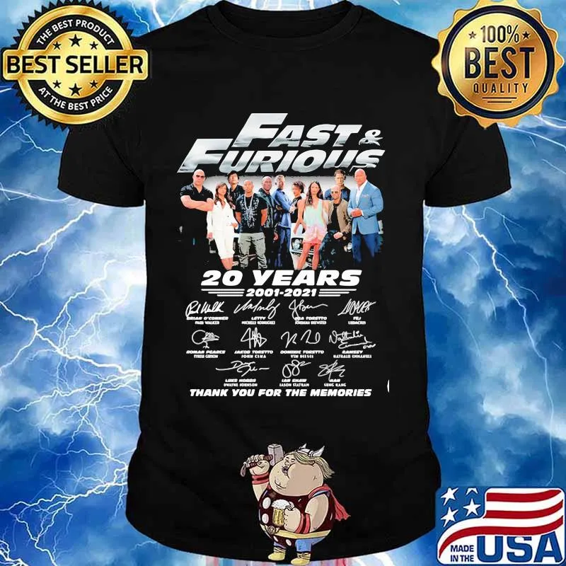 Fart And Furious 20 Years 2001 2021 Thank You For The Memories Signature Shirt