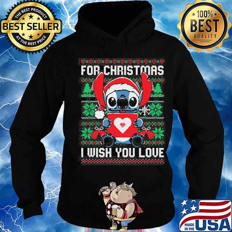 For Christmas I Wifh You Love Fondos De Pantalla De Navidad Del Stich Shirt Hoodie