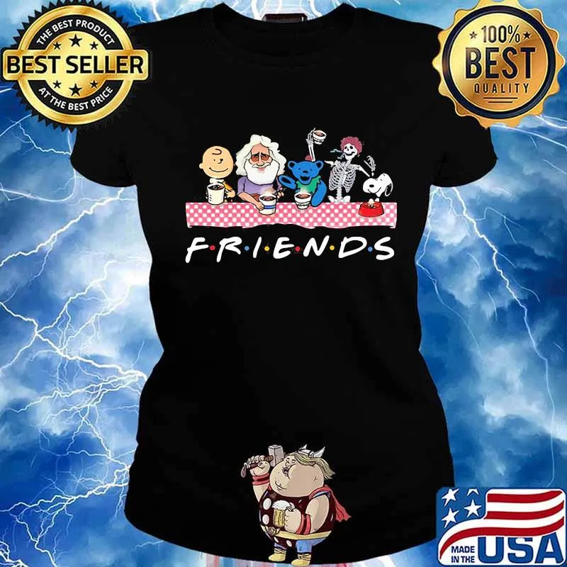 Friends Skull Grateful Dead Peanuts Shirt Ladies tee