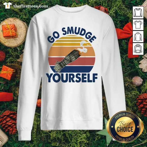Funny Sage Bundle Smoking Go Smudge Yourself Vintage Retro Shirt - Image 5