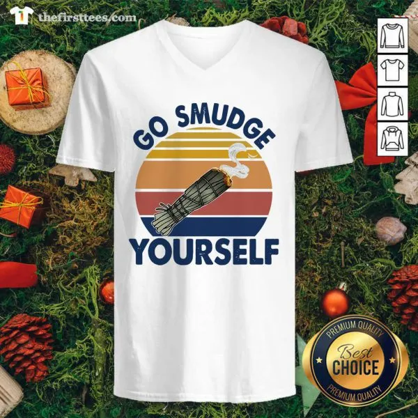 Funny Sage Bundle Smoking Go Smudge Yourself Vintage Retro Shirt - Image 2