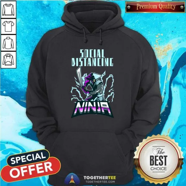 Funny Social Distancing Ninja Design T-Shirt - Image 5