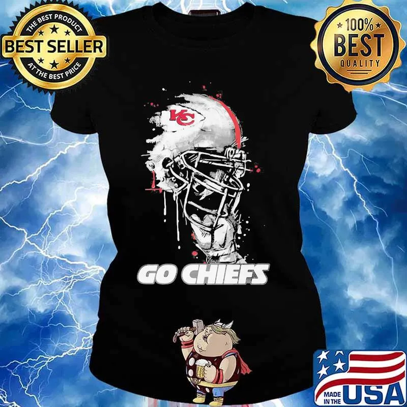Go Chiefs Kansas City Football Skull Shirt Ladies tee