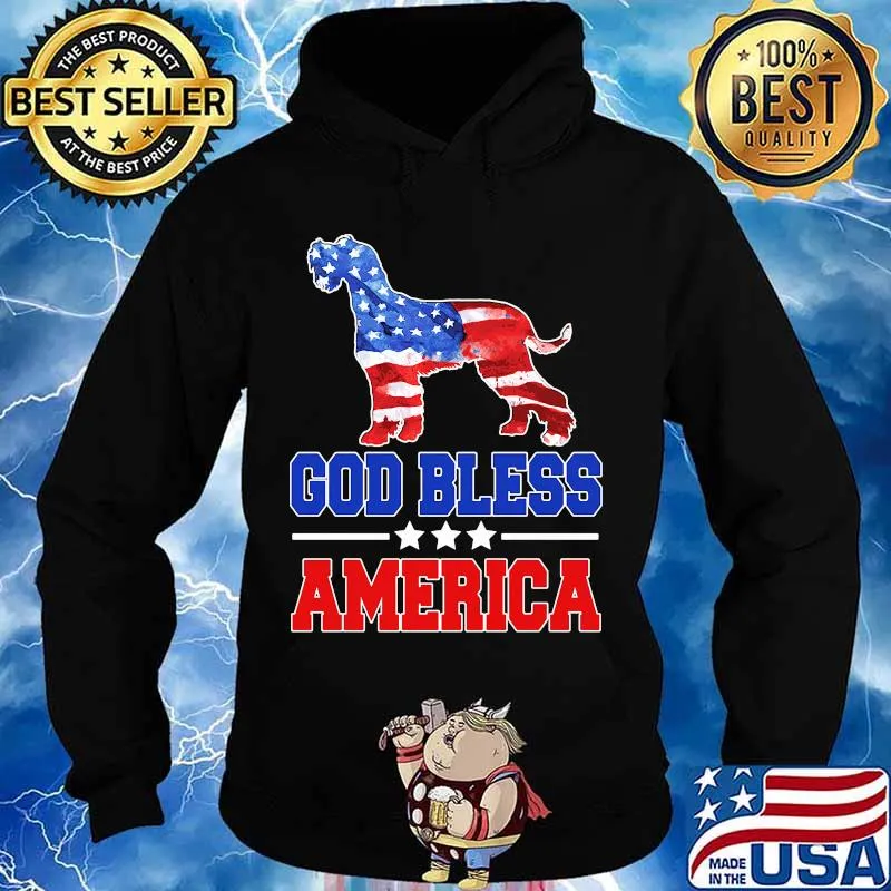 God Bless America Dog American Flag Shirt Hoodie