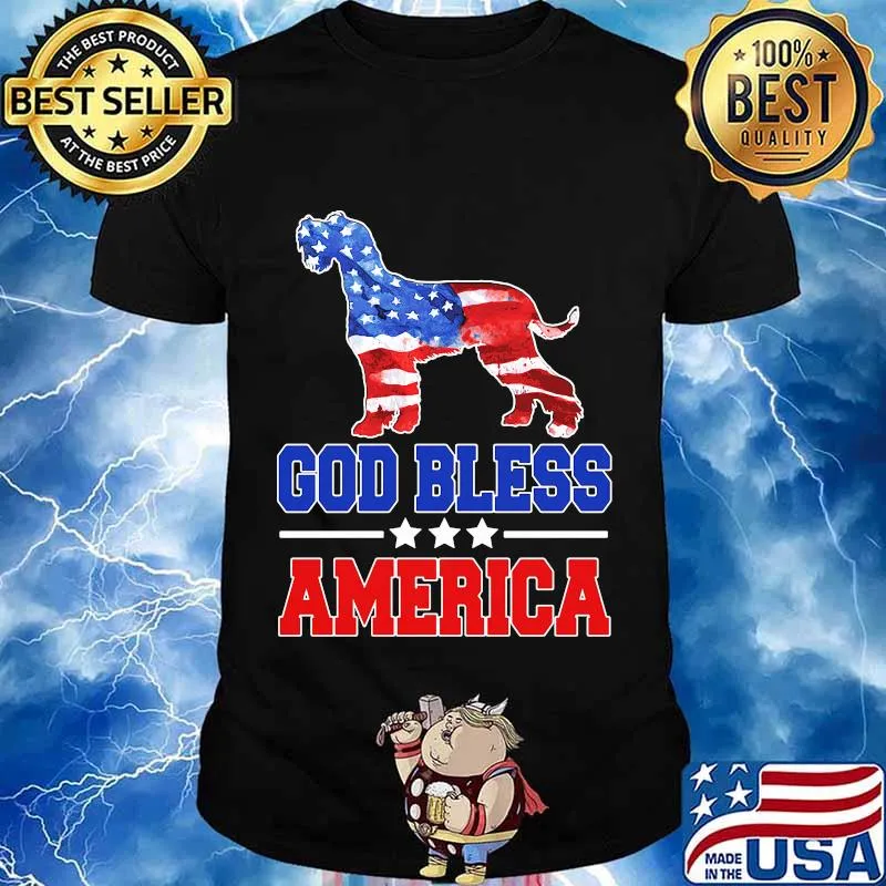 God Bless America Dog American Flag Shirt