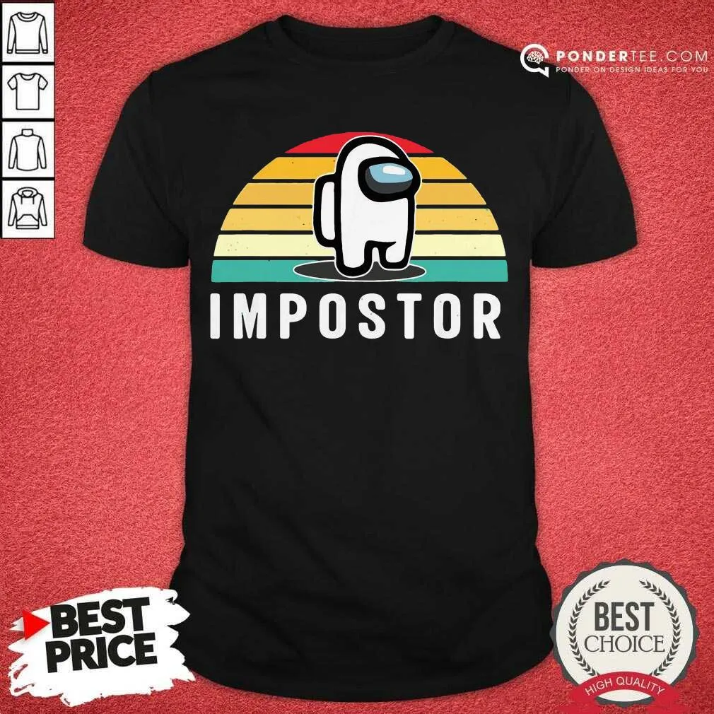 Good Gaming Meme Impostor Among Game Us Sus Gift Vintage Sunset Shirt