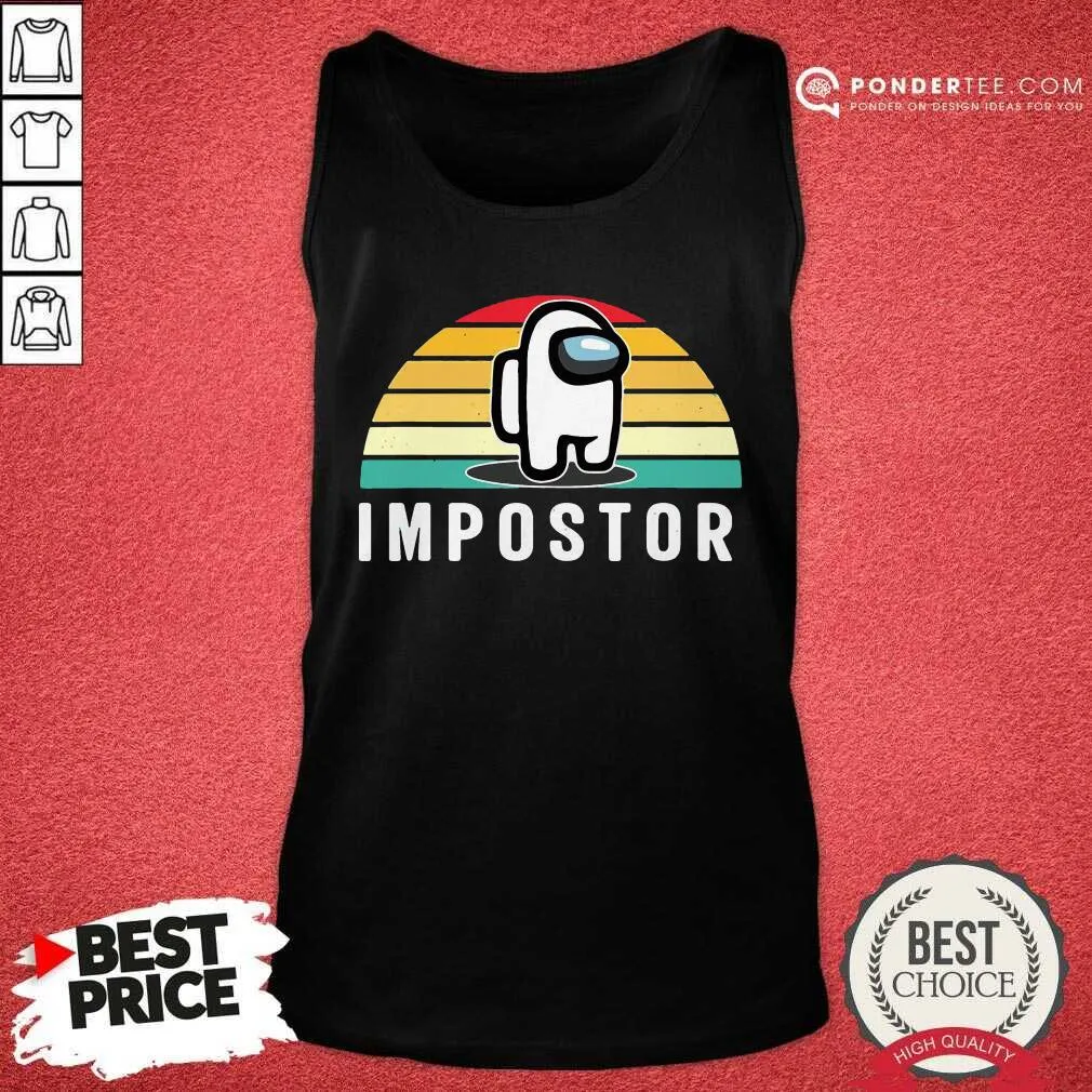 Good Gaming Meme Impostor Among Game Us Sus Gift Vintage Sunset Shirt - Image 2