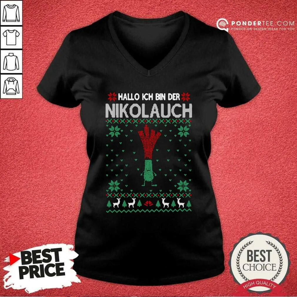 Good Hallo Merry Christmas Hallo Ich Bin Der Nikolaus Shirt - Image 3
