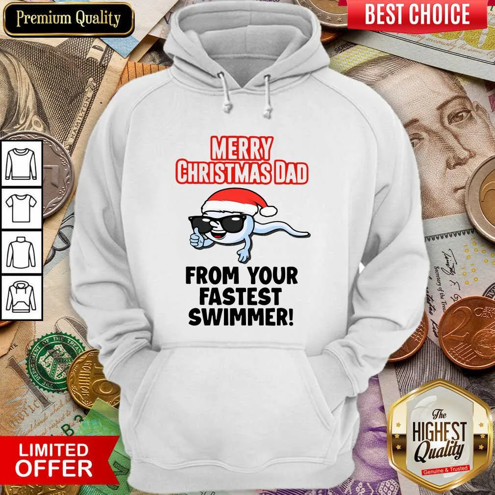 Good Merry Christmas Dad From Your Fastest Swimmer Shirt - Image 3