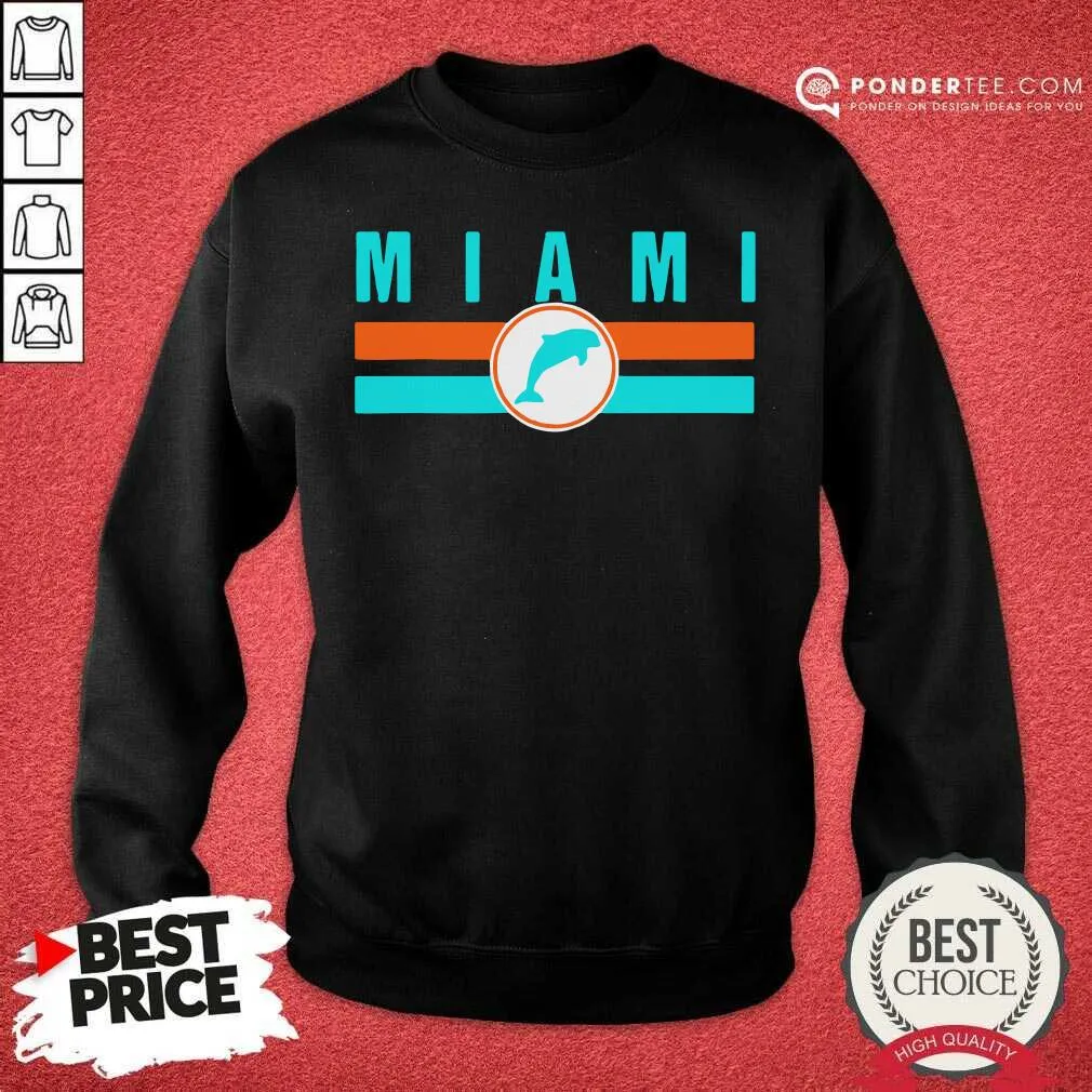 Good MIA Miami Local Standard MIA Retro Dolphin Miami FL Shirt - Image 4