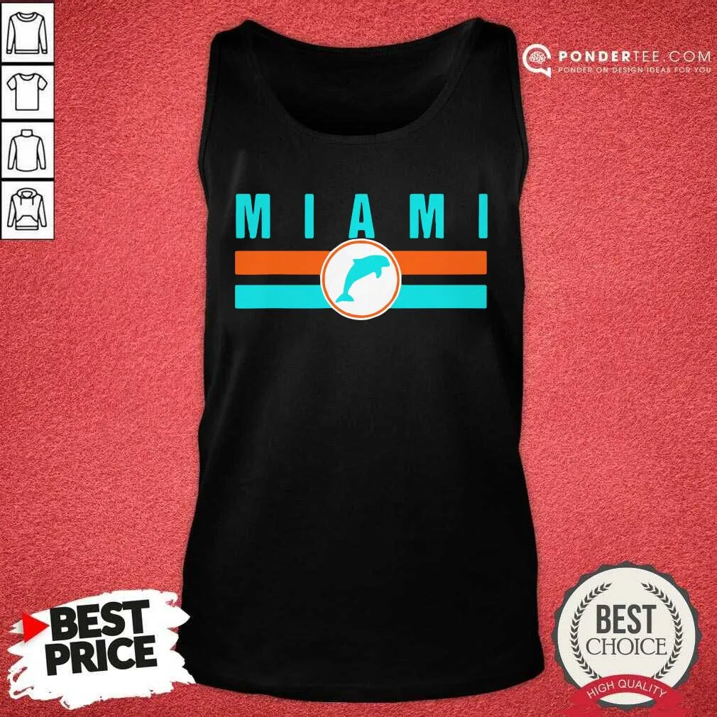 Good MIA Miami Local Standard MIA Retro Dolphin Miami FL Shirt - Image 2