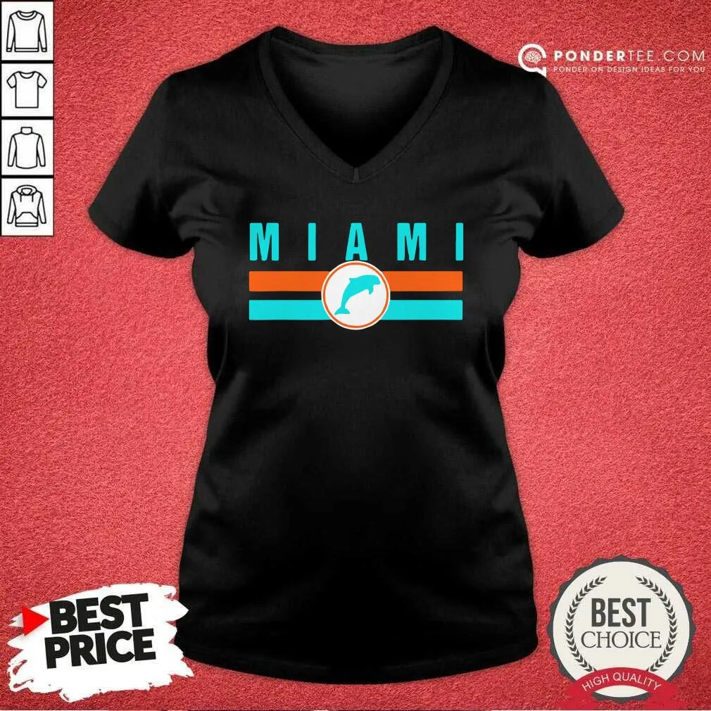 Good MIA Miami Local Standard MIA Retro Dolphin Miami FL Shirt - Image 3