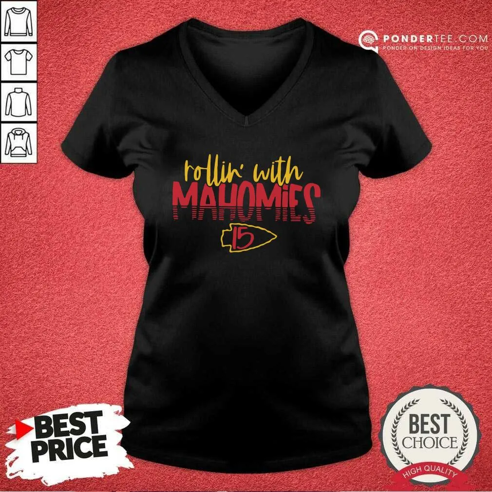 Good Rollin With Mahomies Kansas City Chiefs Shirt - Image 3
