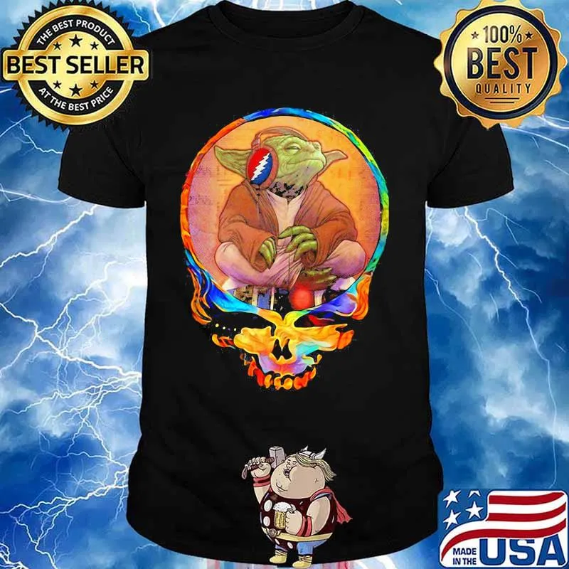 Grateful Dead Steal Your Face Skull Yoda Listen Music Shirt