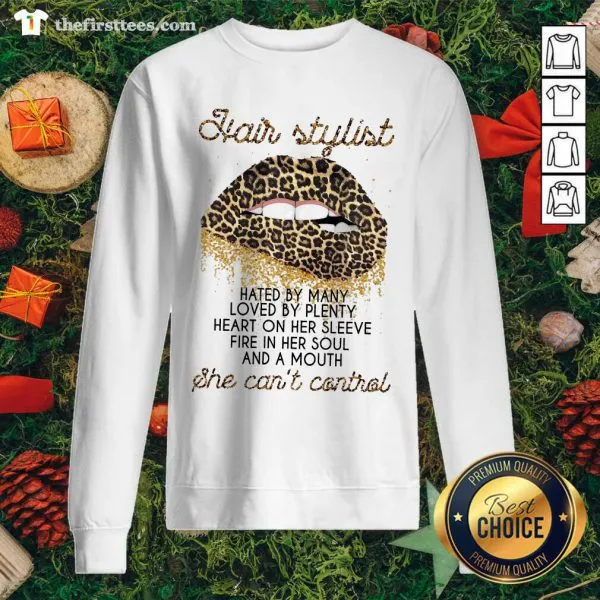 Grateful Leopard Lips Hair Stylist She Cant Control Shirt - Image 2