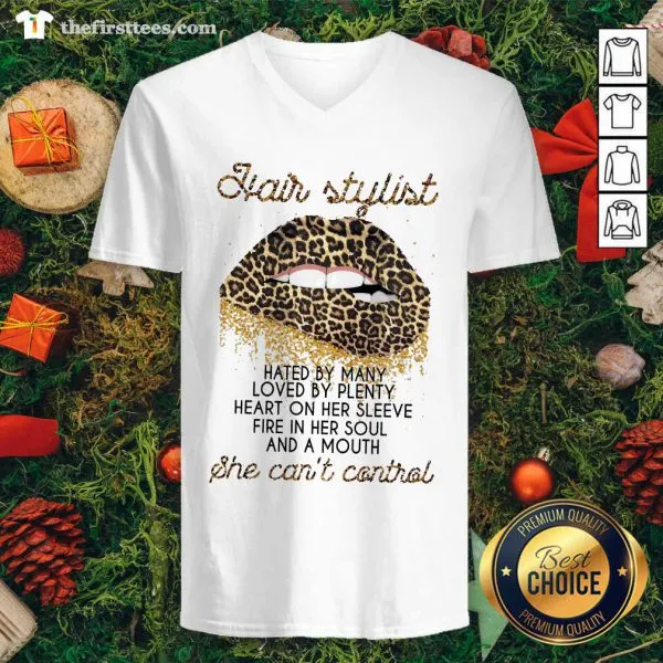 Grateful Leopard Lips Hair Stylist She Cant Control Shirt - Image 3