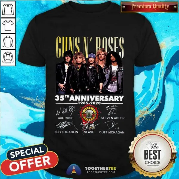 Great Guns N Roses 35th Anniversary 1985 2020 Signatures Shirt