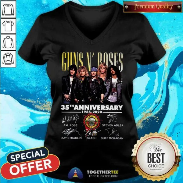 Great Guns N Roses 35th Anniversary 1985 2020 Signatures Shirt - Image 2