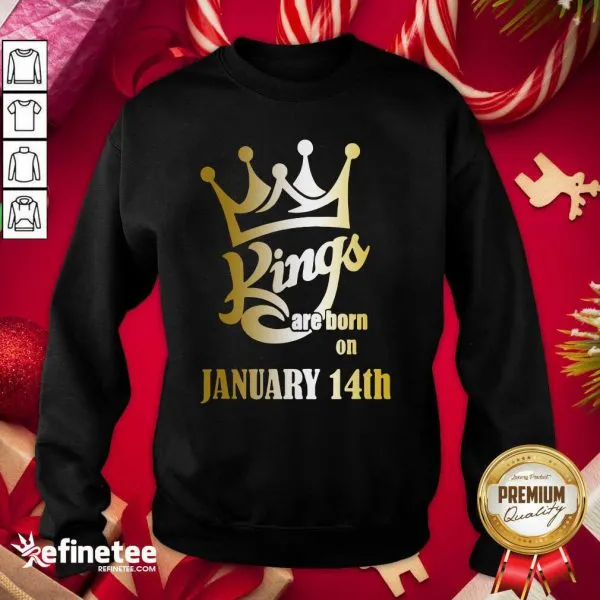 Great Kings Are Born In January 14th Aquarius Shirt - Image 4