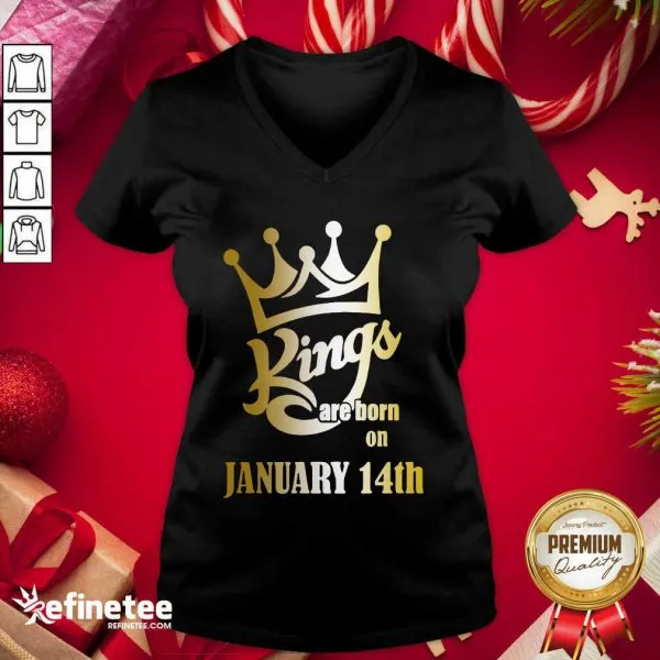 Great Kings Are Born In January 14th Aquarius Shirt - Image 2