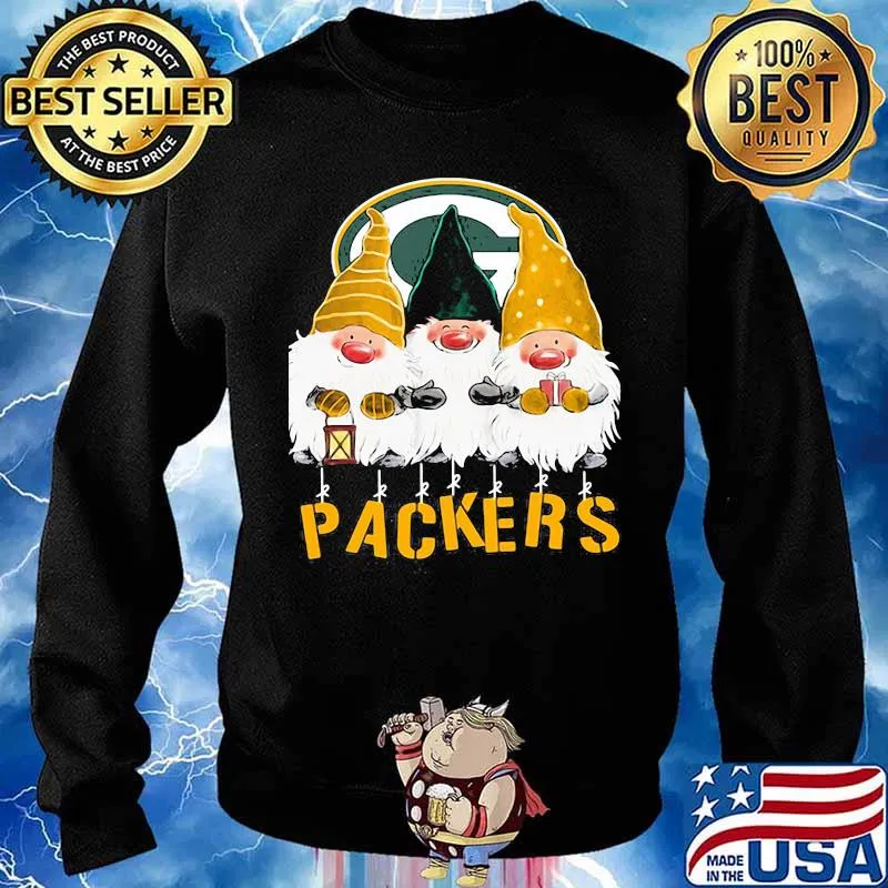Green Bay Packers Team Gnomes Merry Christmas Shirt Sweater