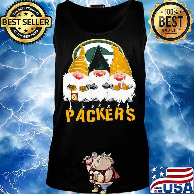 Green Bay Packers Team Gnomes Merry Christmas Shirt Tank top