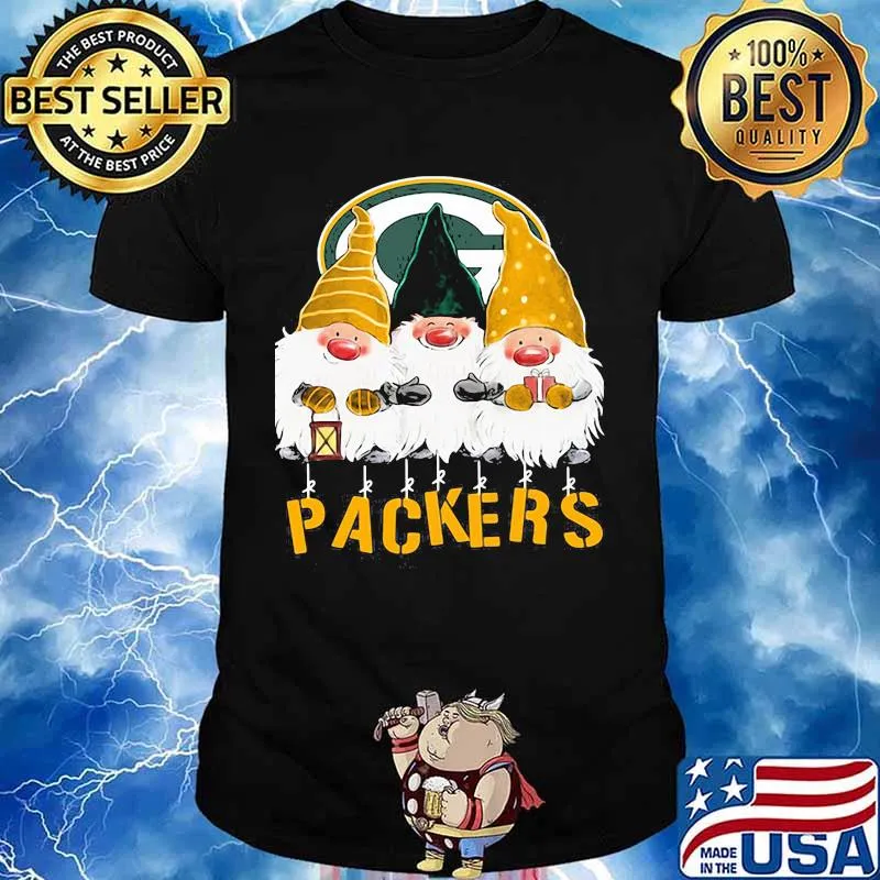 Green Bay Packers Team Gnomes Merry Christmas Shirt