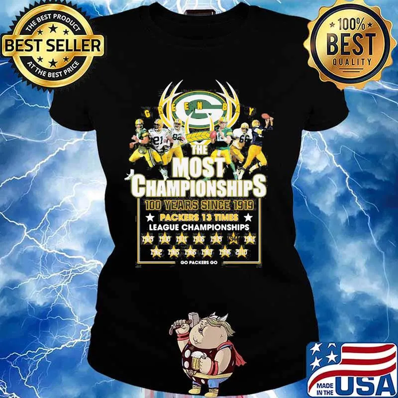 Green Bay The Most Championships 100 Years Since 1919 Packers 13 Times League Shirt Ladies tee