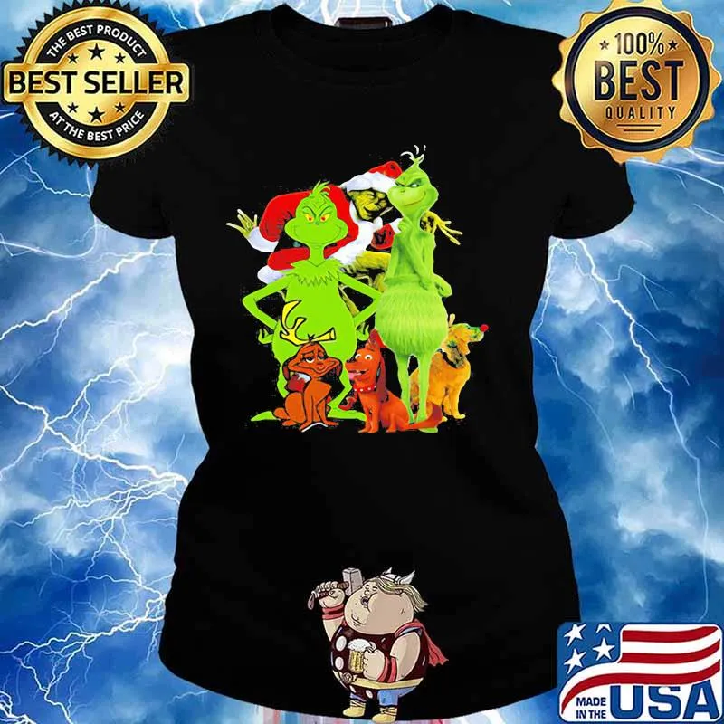 Grinch And Dog Merry Christmas Shirt Ladies tee