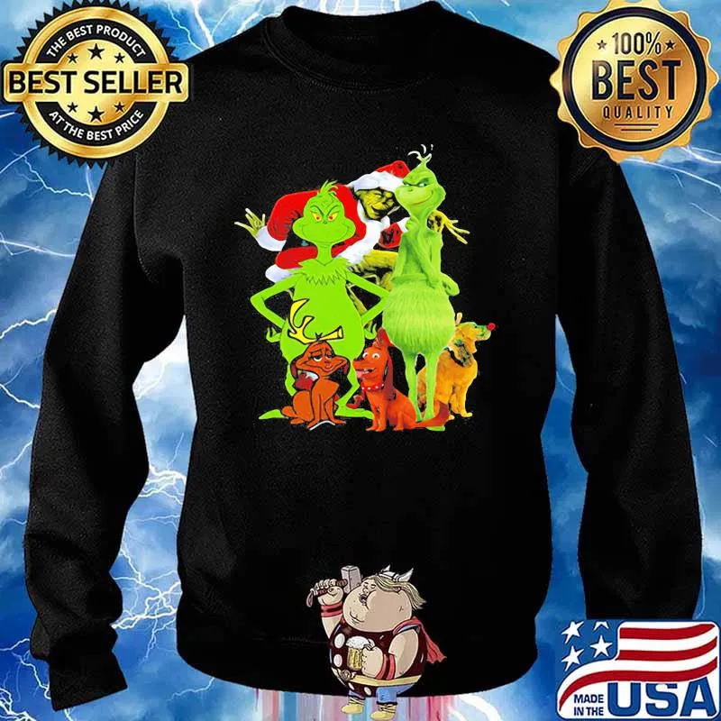 Grinch And Dog Merry Christmas Shirt Sweater