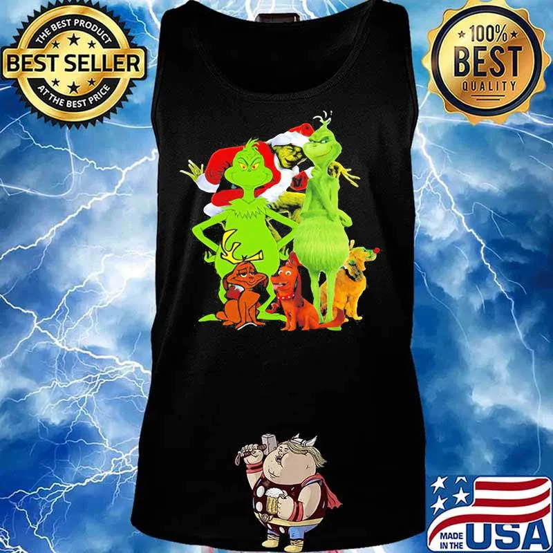 Grinch And Dog Merry Christmas Shirt Tank top