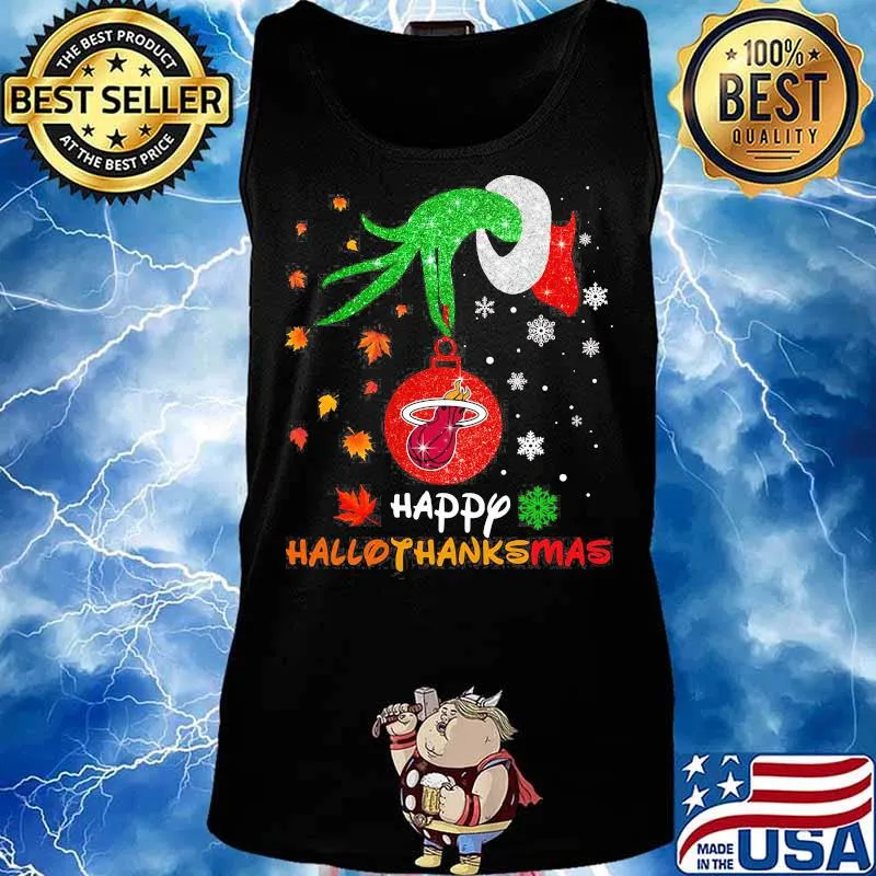 Grinch Miami heat happy hallothanksmas s Tank top