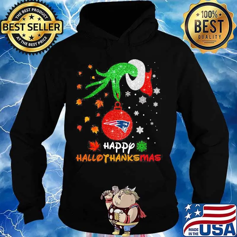Grinch New england patriots head happy hallothanksmas s Hoodie